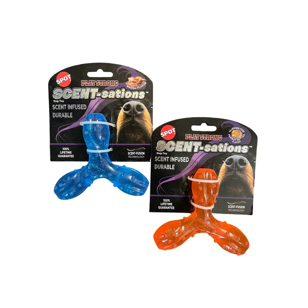 Ethical Pet Spot Play Strong Scent-sations Dog Toy 2 Pack Bacon Peanut Butter 5"